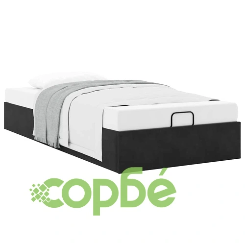 Рамка за легло с османски механизъм без матрак, черна, 90x190 см, кадифе ➤ топ цена ➤ sorbe.bg