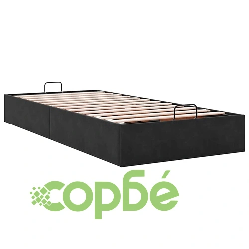 Рамка за легло с османски механизъм без матрак, черна, 90x190 см, кадифе ➤ топ цена ➤ sorbe.bg