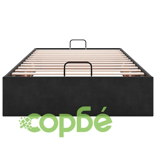 Рамка за легло с османски механизъм без матрак, черна, 90x190 см, кадифе ➤ топ цена ➤ sorbe.bg