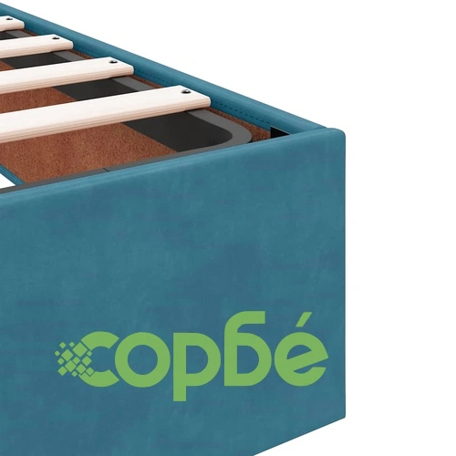 Османска рамка за легло с кадифена тапицерия, тъмносиня, 140x190 см, с хидравличен механизъм ➤ топ цена ➤ sorbe.bg