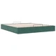 Кадифена рамка за легло тип Османска с място за съхранение, тъмнозелена, 160x200 см