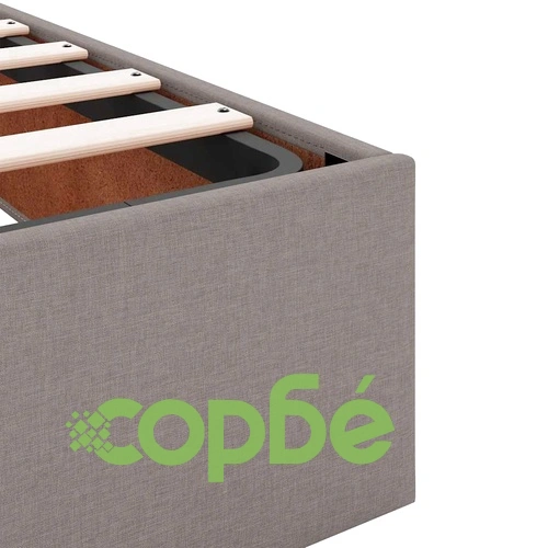 Османска легло с матрак, таупе, 80x200 см, плат ➤ топ цена ➤ sorbe.bg