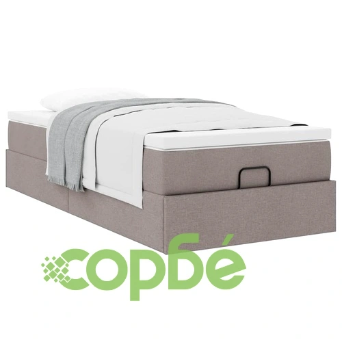 Османска легло с матрак, таупе, 80x200 см, плат ➤ топ цена ➤ sorbe.bg