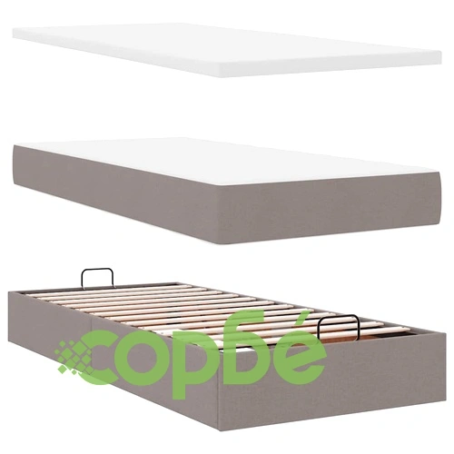 Османска легло с матрак, таупе, 80x200 см, плат ➤ топ цена ➤ sorbe.bg