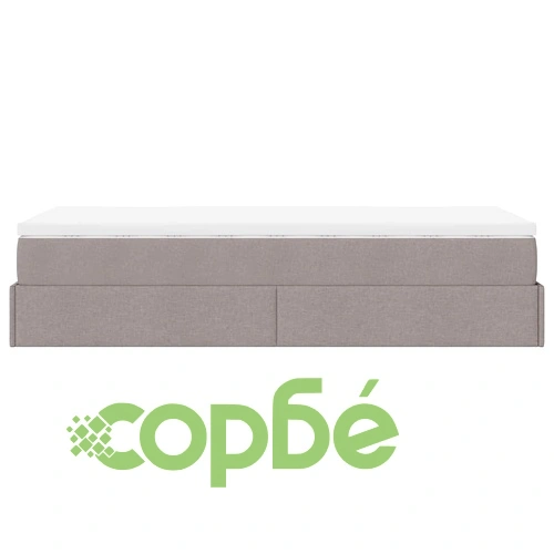 Османска легло с матрак, таупе, 80x200 см, плат ➤ топ цена ➤ sorbe.bg