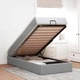 Османска легло с матрак, светлосиво, 90x190 см, полиестерен плат