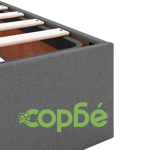 Легло тип Османка с матрак и топер, 90x190 см, тъмносив плат ➤ топ цена ➤ sorbe.bg