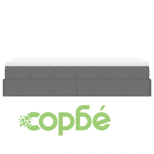 Легло тип Османка с матрак и топер, 90x190 см, тъмносив плат ➤ топ цена ➤ sorbe.bg