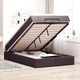 Османско легло с матрак, тъмнокафяво, 120x190 см, полиестерен плат