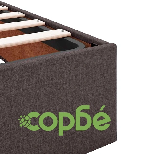 Османско легло с матрак, тъмнокафяво, 120x190 см, полиестерен плат ➤ топ цена ➤ sorbe.bg