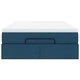Османска легло с матрак, синьо, 120x200 см, плат с хидравличен механизъм