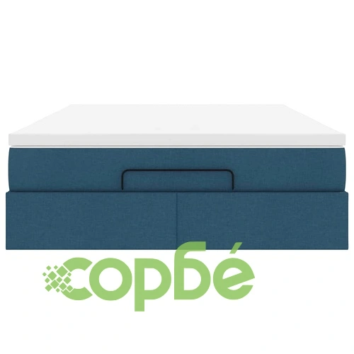 Османска легло с матрак, синьо, 140x200 см, плат ➤ топ цена ➤ sorbe.bg