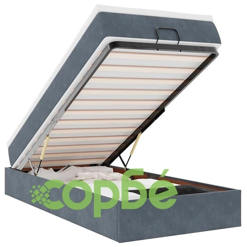 Османско легло с матрак, тъмносиво, 80x200 см, кадифе ➤ топ цена ➤ sorbe.bg