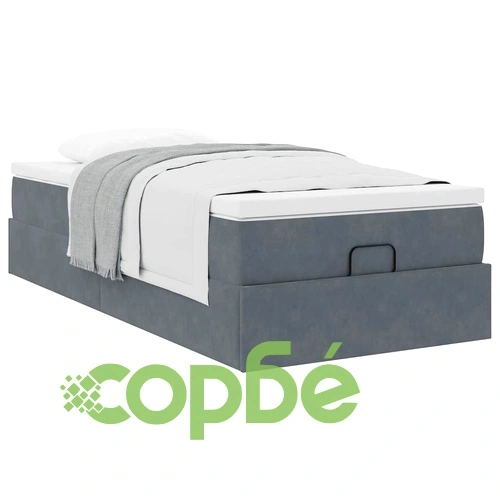 Османско легло с матрак, тъмносиво, 80x200 см, кадифе ➤ топ цена ➤ sorbe.bg