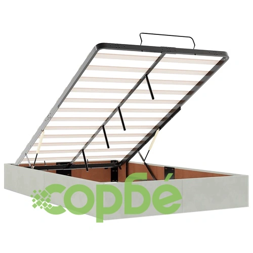 Османска легло с матрак, светлосиво, 120x190 см, кадифе ➤ топ цена ➤ sorbe.bg