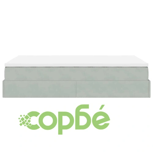 Османска легло с матрак, светлосиво, 120x190 см, кадифе ➤ топ цена ➤ sorbe.bg