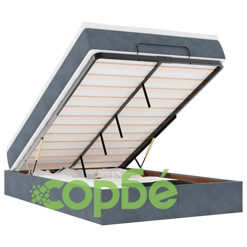 Османско легло с матрак 120x190 см, тъмносиво кадифе с място за съхранение ➤ топ цена ➤ sorbe.bg