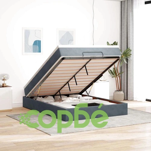Османско легло с матрак от кадифе 140x200 см в тъмносиво ➤ топ цена ➤ sorbe.bg