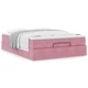 Османско легло с матрак и място за съхранение, розово, 140x200 см, кадифе