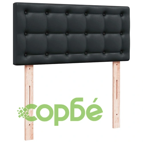 Легло тип османка с матрак, 90x190 см, черна изкуствена кожа ➤ топ цена ➤ sorbe.bg