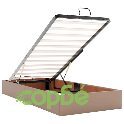 Османско легло с матрак, 90x190 см, капучино, изкуствена кожа ➤ топ цена ➤ sorbe.bg