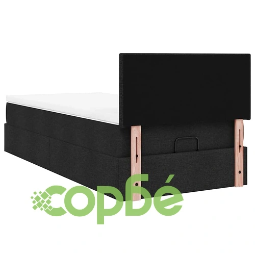 Легло тип Османка с матрак, черно, 90x190 см, полиестерен плат ➤ топ цена ➤ sorbe.bg