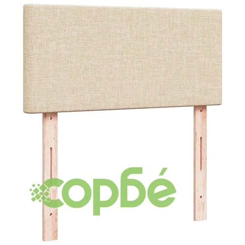 Османско легло с матрак, кремаво, 90x190 см, полиестерен плат ➤ топ цена ➤ sorbe.bg