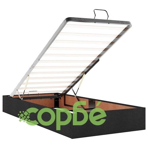 Легло тип Османка с матрак, черно, 90x190 см, текстилна тапицерия ➤ топ цена ➤ sorbe.bg