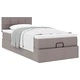 Османско легло с матрак 90x190 см, таупе, текстилна тапицерия