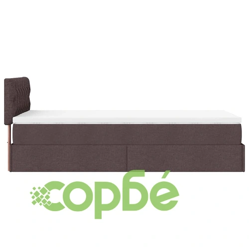 Легло тип Османска с матрак, 90x190 см, тъмнокафяв плат и място за съхранение ➤ топ цена ➤ sorbe.bg