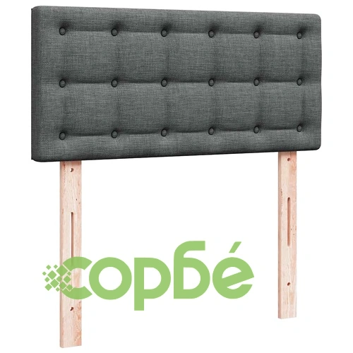 Единично легло тип Османска с матрак, тъмносиво, 90x190 см, полиестерен плат ➤ топ цена ➤ sorbe.bg