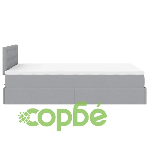 Османско легло с матрак и място за съхранение, 120x200 см, светлосив плат ➤ топ цена ➤ sorbe.bg