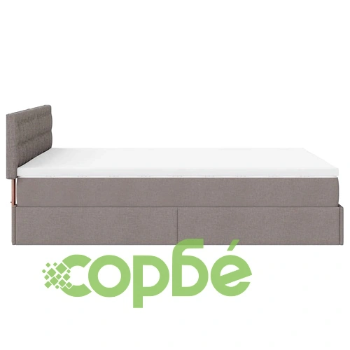 Османска легло с матрак от плат в цвят таупе, 140x190 см, с място за съхранение ➤ топ цена ➤ sorbe.bg