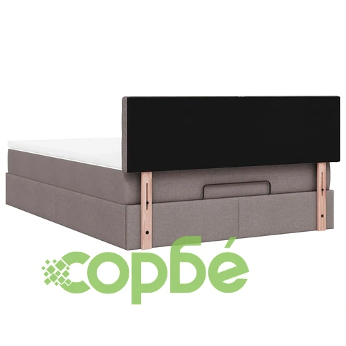 Османска легло с матрак от плат в цвят таупе, 140x190 см, с място за съхранение ➤ топ цена ➤ sorbe.bg