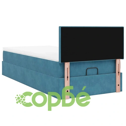 Османско легло с матрак, тъмносиньо, 80x200 см, кадифе ➤ топ цена ➤ sorbe.bg