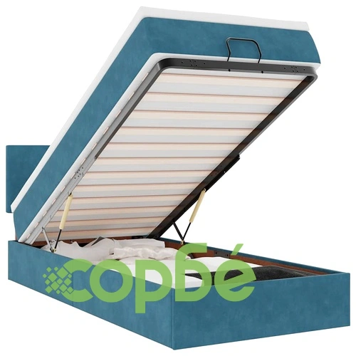 Османско легло с матрак, тъмносиньо, 80x200 см, кадифе ➤ топ цена ➤ sorbe.bg