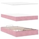 Османска легло с матрак, розово кадифе, 120x200 см, със система за съхранение
