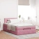 Османска легло с матрак, розово кадифе, 120x200 см, със система за съхранение