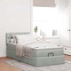 Османско легло с матрак 90x200 см, светлосиво кадифе