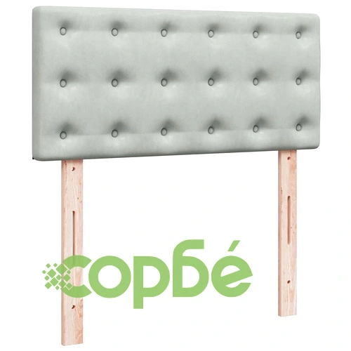 Легло тип Османка с матрак, 90x190 см, кадифе, светлосиво ➤ топ цена ➤ sorbe.bg