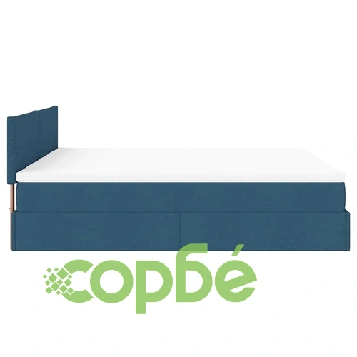 Османска спалня с повдигащ механизъм, 160x200 см, син плат, с 2 матрака и топ матраци ➤ топ цена ➤ sorbe.bg