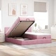 Османско легло с матраци, 200x200 см, розово кадифе, с място за съхранение