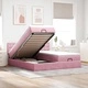 Османска спалня с матраци, 200x200 см, розово кадифе