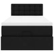 Легло тип Османска с матраци, LED осветление, 90x190 см, черна изкуствена кожа
