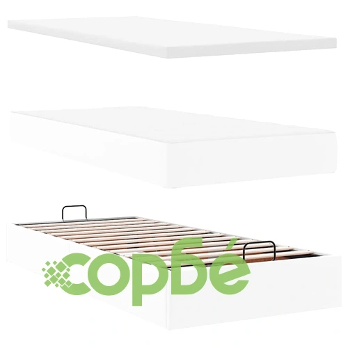 Легло тип Османка с матрак и LED осветление 90x200 см от бяла еко кожа ➤ топ цена ➤ sorbe.bg