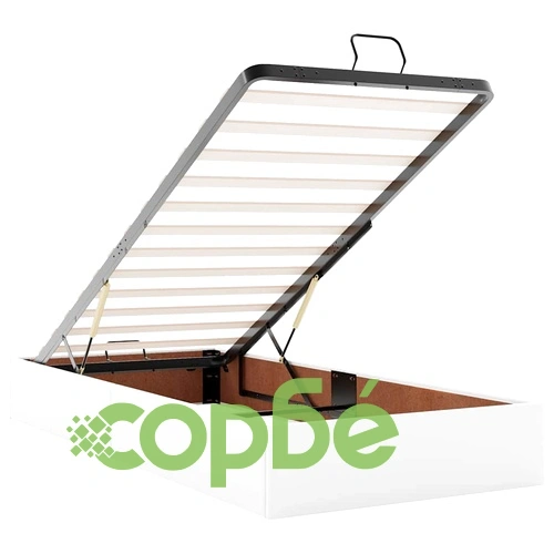 Легло тип османка с матраци и LED осветление, 100x200 см, бяла изкуствена кожа ➤ топ цена ➤ sorbe.bg