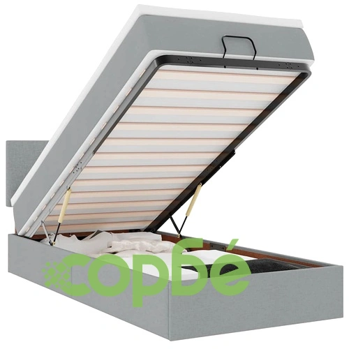 Легло тип Османка с матрак и LED осветление, 80x200 см, светлосив плат ➤ топ цена ➤ sorbe.bg
