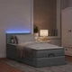 Легло тип Османка с матрак и LED осветление, 80x200 см, светлосив плат