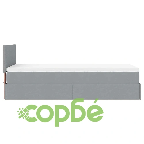 Легло тип Османка с матрак и LED осветление, 90x190 см, светлосив плат ➤ топ цена ➤ sorbe.bg