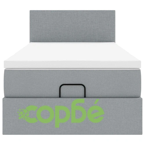 Легло тип Османка с матрак и LED осветление, 90x190 см, светлосив плат ➤ топ цена ➤ sorbe.bg